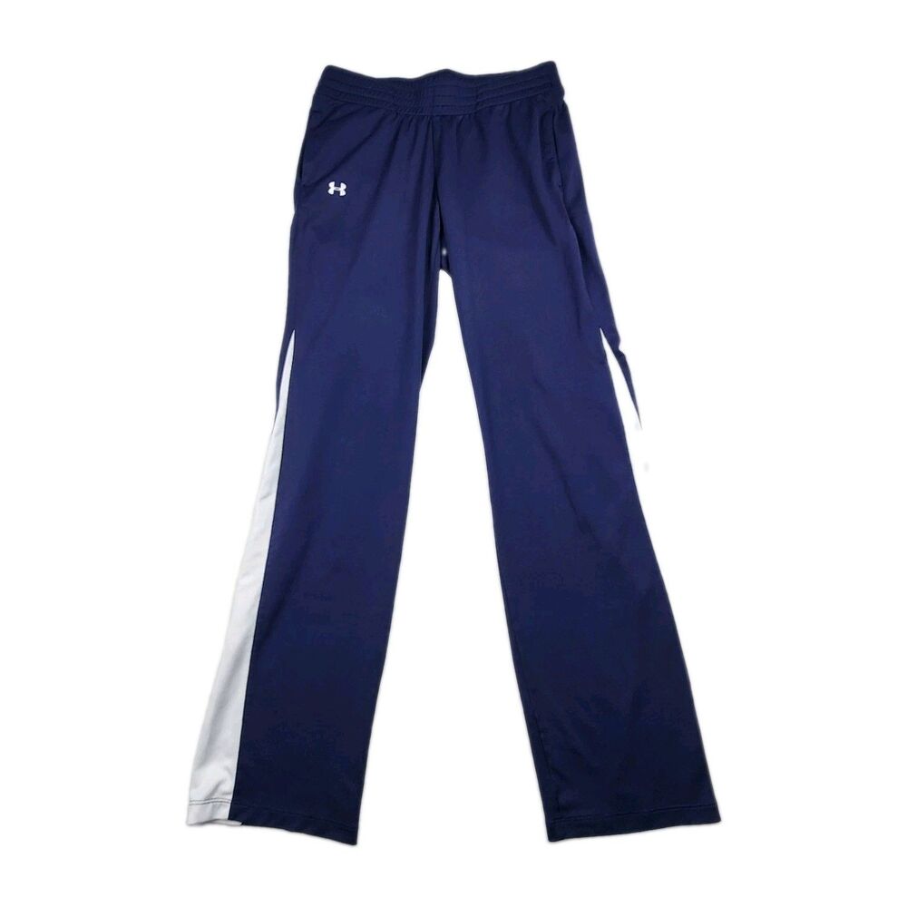 Under Armour Athletic Track Pants Navy Mens S 32in Inseam Stripe Lounge Gym